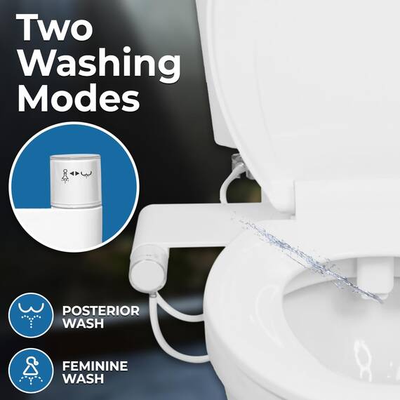 geniebidet – Selbst Reinigung Dual Düsen – Ultra Dünn Stil – nicht elektrisch WC-Befestigung – keine Verkabelung erforderlich ermöglicht Einfache 15–30 Minute Installation oder weniger.