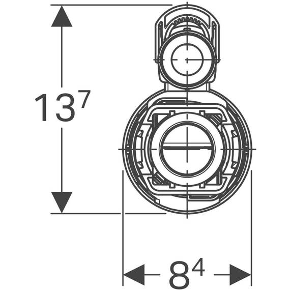 Geberit - Entladungsmechanismus Geberit Serie 290, Doppelentladung: Glänzendes Chrom (282.302.21.2)