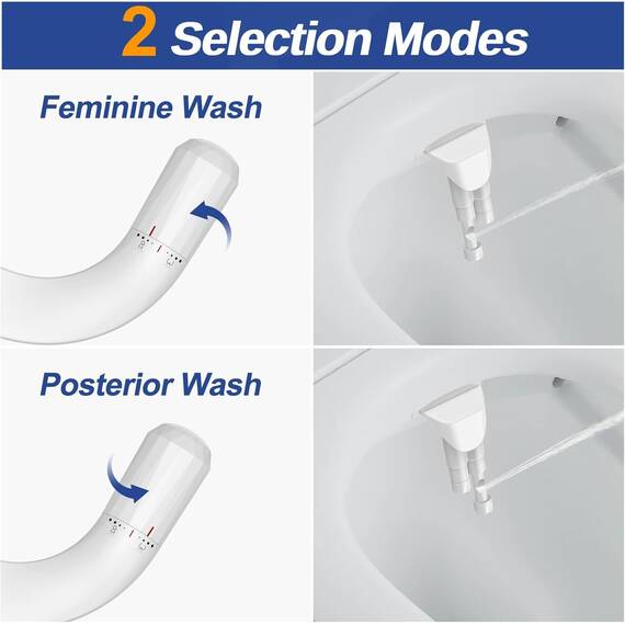 SAMSICHI Bidet Attachment for Toilet, 2 Pack Retractable Cold Water Bidets for Existing Toilets, Bidet Toilet Seat Attachment for Frontal & Rear Wash, Bidet Attachment with Water Pressure Control
