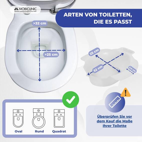 Mobiclinic®, Tragbares Bidet für WC, Intimhygiene, Wochenbett, Hämorrhoiden, Senioren, 4 l Fassungsvermögen, Keine Montage Erforderlich, rutschfeste Unterseite, 41,5 x 35 x 12 cm, Weiß, Hana