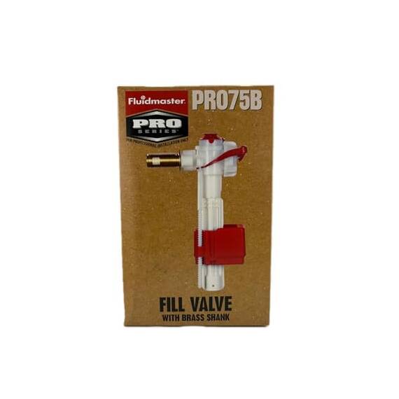 Fluidmaster PRO75B Pro Seite Eintrag Füllventil mit 1/2 Zoll Heavy Duty Messing Schaft – Weiß