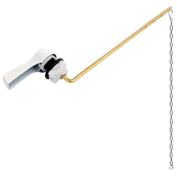 Hibbent Universal-Ersatzgriff für WC-Griff, mit Edelstahl-Flapperketten, für die meisten Toiletten-Frontmontage, Weiß, WC-Griff