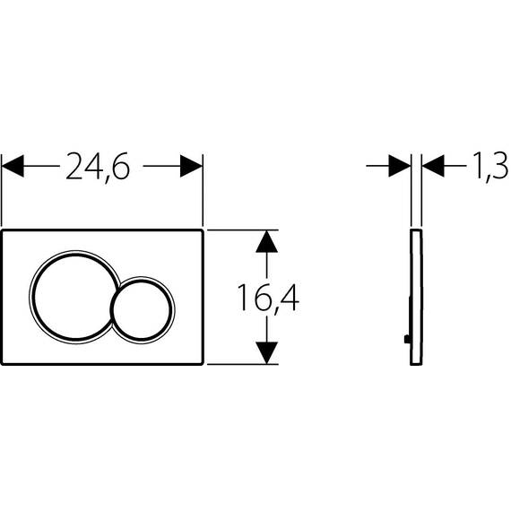 Geberit Betätigungsplatte Sigma01, 115770115, Revisionsplatte für 2-Mengen-Spültechnik, 246 x 164 x 13 mm, Weiß, 21239 7