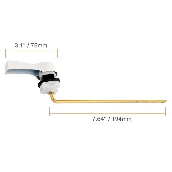 Hibbent Universal-Ersatzgriff für WC-Griff, mit Edelstahl-Flapperketten, für die meisten Toiletten-Frontmontage, Weiß, WC-Griff