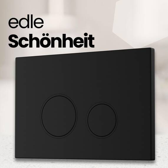 MYLAVABO Drückerplatte WC Betätigungsplatte passend für Geberit Sigma Vorwandelement Spülkasten Sigma UP300, UP320, UP700, UP720 (schwarz-schwarz, Kunststoff)