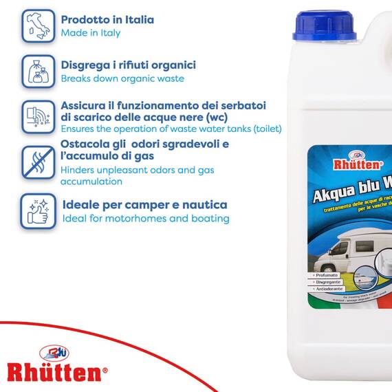 Rhutten 180312 Chemieflüssigkeit Akqua Blau WC 5 Liter