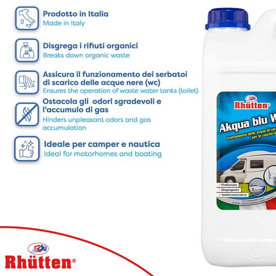 Rhutten 180312 Chemieflüssigkeit Akqua Blau WC 5 Liter