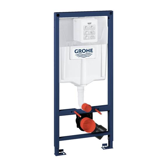 GROHE Rapid SL, Vorwandelement für Wand WC (1,13m hoch, Installationssystem mit Stahlrahmen, komplett vormontiert, inkl. Spülkasten & Befestigungsmaterial, höhenverstellbar), 38528001