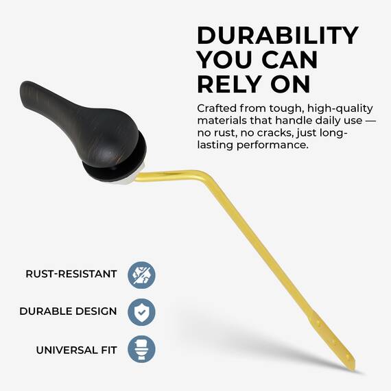 Qualihome Bronze Ersatz Spülkasten flush Hebelgriff, mit der Spannmutter, für die meisten Toiletten, Universal Seitenmontage