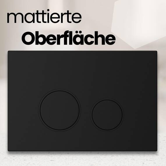 MYLAVABO Drückerplatte WC Betätigungsplatte passend für Geberit Sigma Vorwandelement Spülkasten Sigma UP300, UP320, UP700, UP720 (schwarz-schwarz, Kunststoff)