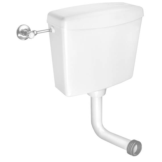 Cornat KELLU Spülkasten 6L - weiß - Kunststoff, 3-seitige Anschlussmöglichkeit - Start-/Stopp-Spülung - tiefhängend / Spülkasten WC / Toilettenspülkasten / Toilettenspülung / SPKA1500