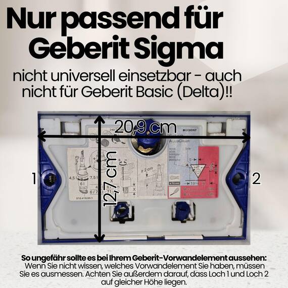 MYLAVABO Drückerplatte WC Betätigungsplatte passend für Geberit Sigma Vorwandelement für Geberit Spülkasten Sigma UP300, UP320, UP700, UP720 (Schwarz-Chrom oval, Kunststoff)