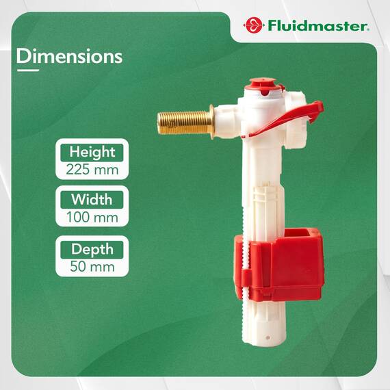 Fluidmaster PRO75B Pro Seite Eintrag Füllventil mit 1/2 Zoll Heavy Duty Messing Schaft – Weiß
