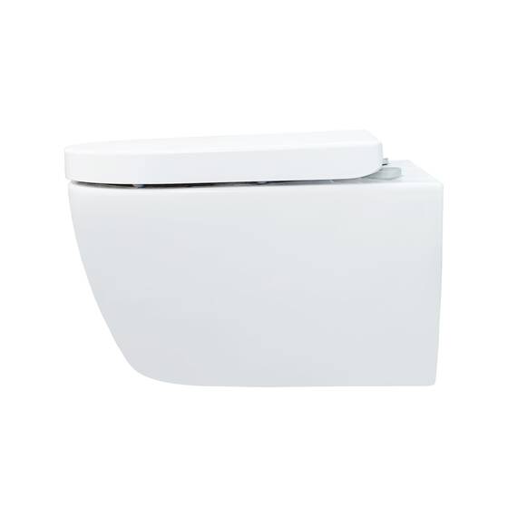 NEG Design Hänge-WC Uno11RK (48,5 cm) randlos & spritzfrei, verdeckte Montage mit Nano-Versiegelung inkl. abnehmbarem Soft-Close WC-Sitz