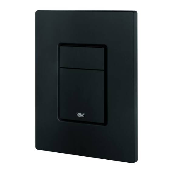 GROHE Even, Abdeckplatte WC (Betätigungsplatte wassersparend, Anti-Fingerprint Oberfläche, 2-Mengen Spülung, Drückerplatte für den Spülkasten), mattschwarz, 38966KF0