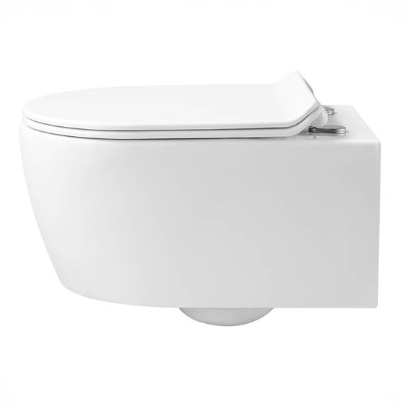 NEG Design Hänge-WC Toilette mit 360° Tornad00 Spülung, randloses Design, inkl. Softclose WC-Sitz aus Duroplast abnehmbar