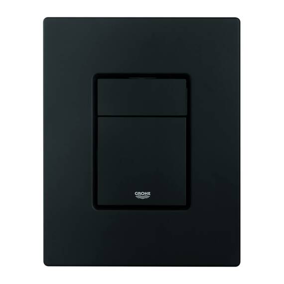 GROHE Even, Abdeckplatte WC (Betätigungsplatte wassersparend, Anti-Fingerprint Oberfläche, 2-Mengen Spülung, Drückerplatte für den Spülkasten), mattschwarz, 38966KF0