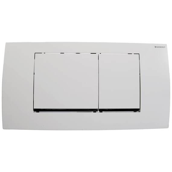 Geberit Spülkasten-Umbauset Impuls, für Umrüstung von UP-Spülkästen auf 2-Mengen-Spülung, Art. Nr.240515002 & Betätigungsplatte Twinline 30 (für 2-Mengen Spülungen, Platte + Tasten weiß) 115899KJ1