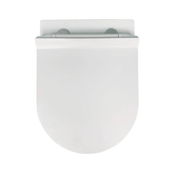 NEG Design Hänge-WC NEG Uno11RK-Slimline (48,5 cm) randlos & spritzfrei verdeckte Montage mit Nano-Versiegelung inkl. abnehmbarem Softclose WC-Sitz (extraflach)