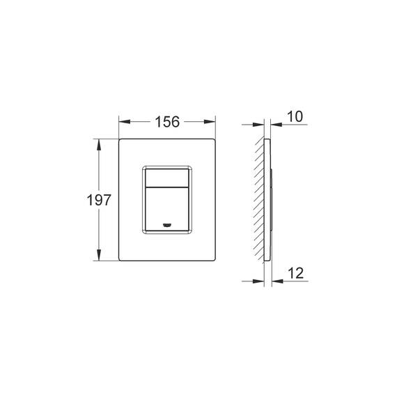 GROHE Even, Abdeckplatte WC (Betätigungsplatte wassersparend, Anti-Fingerprint Oberfläche, 2-Mengen Spülung, Drückerplatte für den Spülkasten), mattschwarz, 38966KF0