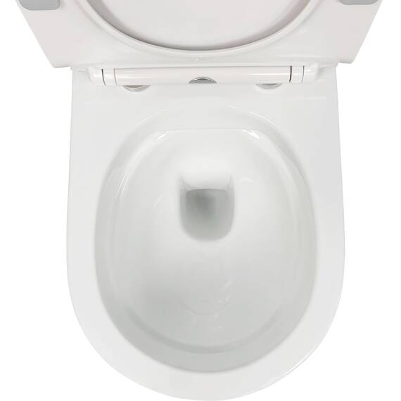 NEG Design Hänge-WC NEG Uno11RK-Slimline (48,5 cm) randlos & spritzfrei verdeckte Montage mit Nano-Versiegelung inkl. abnehmbarem Softclose WC-Sitz (extraflach)