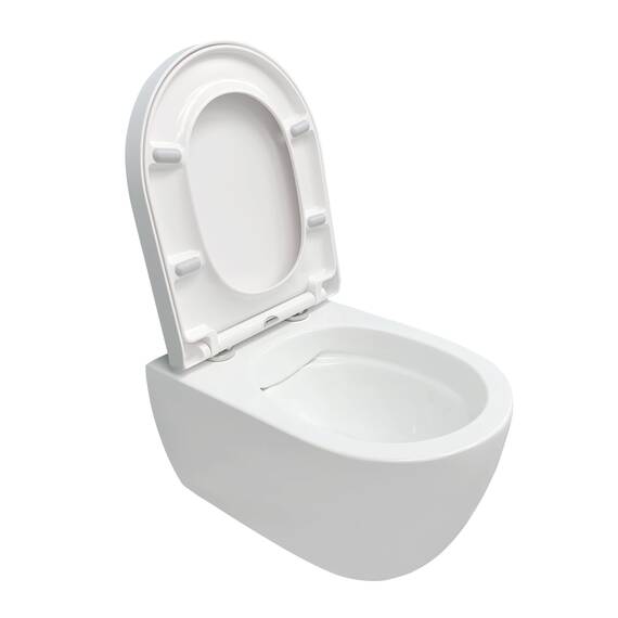 NEG Design Hänge-WC Uno11RK (48,5 cm) randlos & spritzfrei, verdeckte Montage mit Nano-Versiegelung inkl. abnehmbarem Soft-Close WC-Sitz
