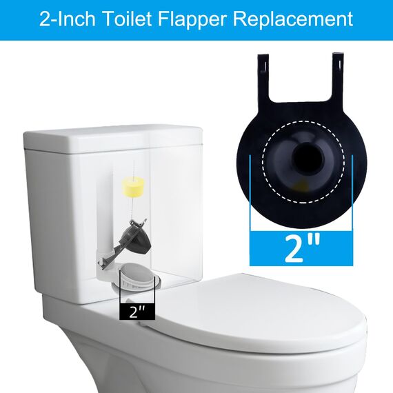 2 Stück 5-Zoll-Toiletten-Flapper Ersatz für American Standard 7381129-200.0070A Universal-Flapper und Kette mit Schwimmer, für 5-Zoll-Spülventile, wassersparend, hohe Leistung, einfach zu installieren