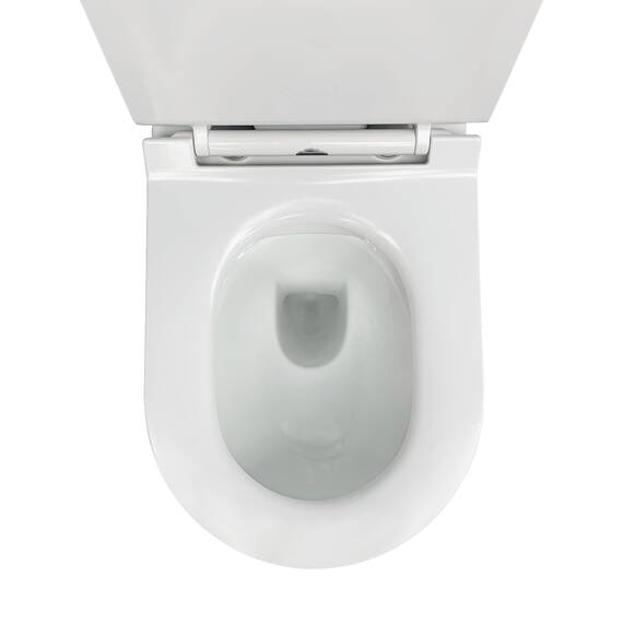NEG Design Hänge-WC Uno11RL-Slimline (55,5 cm) randlos & spritzfrei verdeckte Montage mit Nano-Versiegelung inkl. abnehmbarem Softclose WC-Sitz (extraflach)
