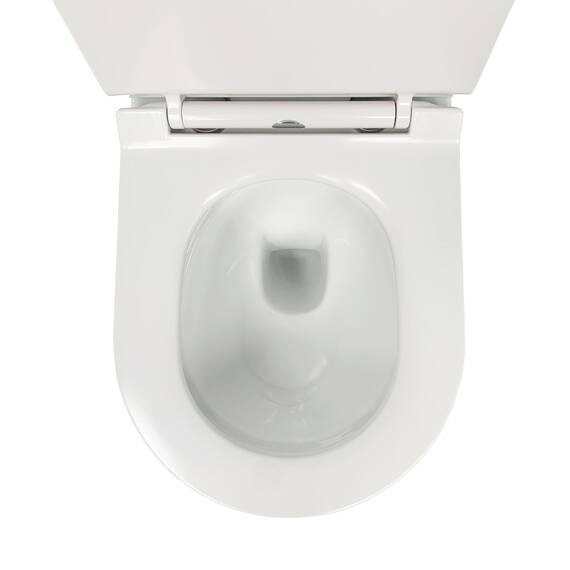 NEG Design Hänge-WC NEG Uno11RK-Slimline (48,5 cm) randlos & spritzfrei verdeckte Montage mit Nano-Versiegelung inkl. abnehmbarem Softclose WC-Sitz (extraflach)