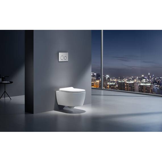 NEG Design Hänge-WC Toilette mit 360° Tornad00 Spülung, randloses Design, inkl. Softclose WC-Sitz aus Duroplast abnehmbar