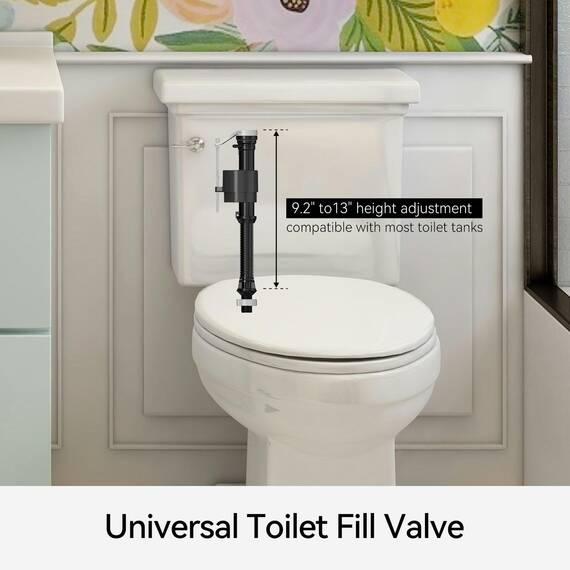 R&T WC-Füllventil, Anti-Siphon-Toiletten-Tank-Ersatz-Set, universal, einfach zu installieren, WC-Teile im Tank