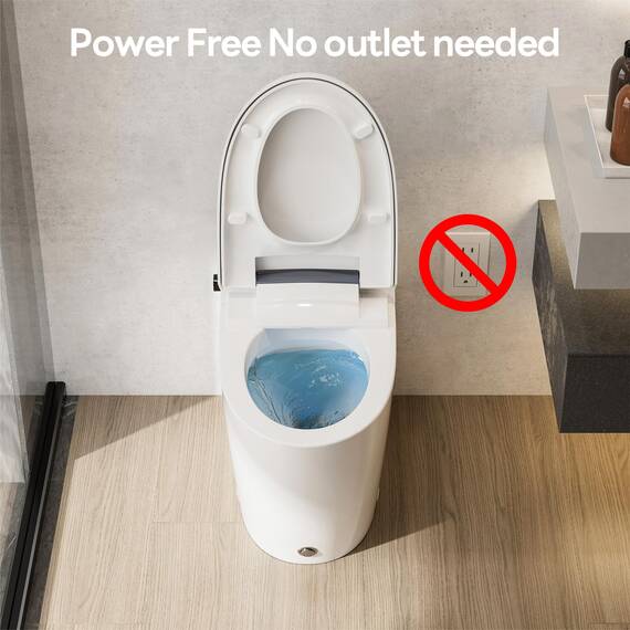 CASTA DIVA CD-W10V nicht elektrische, längliche Smart Bidet-Toilette, Kartenspülung 1000 g, ADA-Komforthöhe, integriertes Luftdruck-unterstütztes System für Power-Spülung, sanftes Öffnen und Schließen