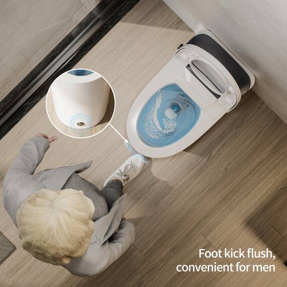 CASTA DIVA CD-W10V nicht elektrische, längliche Smart Bidet-Toilette, Kartenspülung 1000 g, ADA-Komforthöhe, integriertes Luftdruck-unterstütztes System für Power-Spülung, sanftes Öffnen und Schließen
