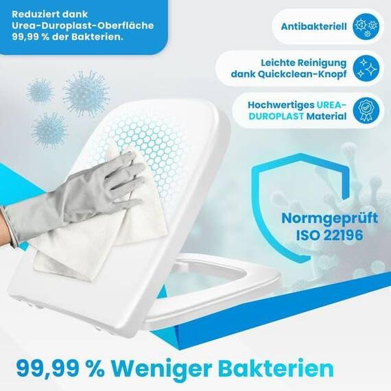 KESSER® WC Sitz mit Absenkautomatik Toilettendeckel Quick-Release-Funktion und Softclose - einfache Montage Klodeckel aus Duroplast Toilettensitz mit Edelstahl Befestigung