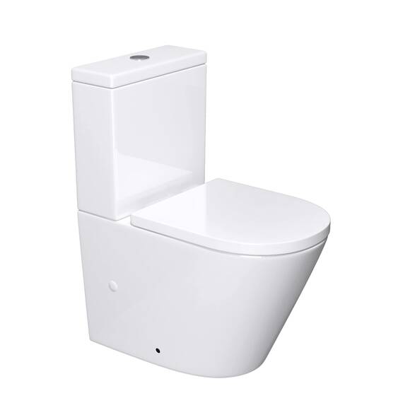 Mai & Mai Stand-WC Aachen179T aus Keramik spülrandloses-WC Weiß bodenstehende-Toilette inkl.Spülkasten
