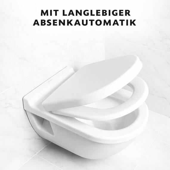 Bullseat WC Sitz passend für Duravit Starck 2, Starck 3 & me by Starck | Toilettendeckel mit Softclose Absenkautomatik | Abnehmbar mit Quick-Release | Antibakterieller Duroplast | Edelstahlbefestigung