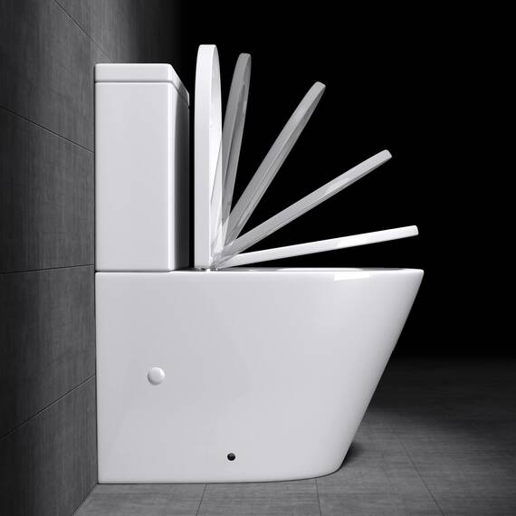 Mai & Mai Stand-WC Aachen179T aus Keramik spülrandloses-WC Weiß bodenstehende-Toilette inkl.Spülkasten