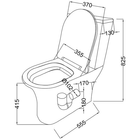 Mai & Mai Stand-WC Aachen304T aus Keramik spülrandloses-WC Weiß bodenstehende-Toilette inkl.Spülkasten