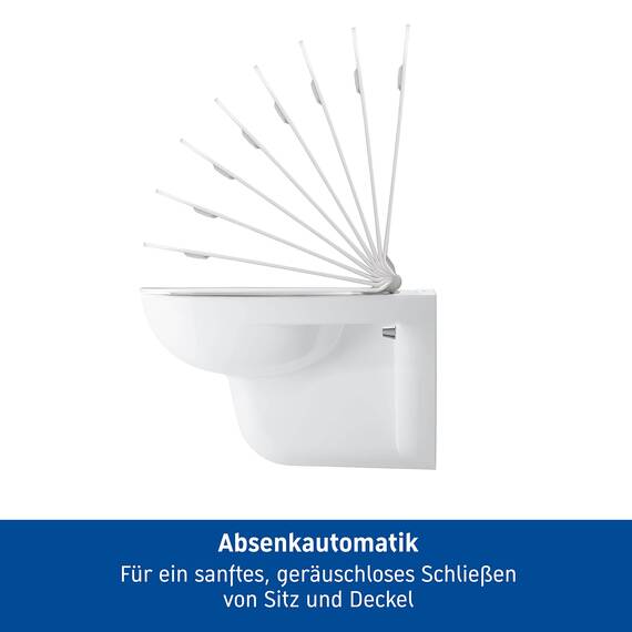 Duravit WC-Sitz D-Code mit Absenkautomatik - Toilettensitz aus Duroplast, D-Form, Soft-Close, Kunststoff-Scharniere, Weiß Hochglanz, Passend für Duravit D-Code Serie