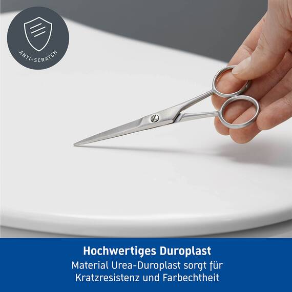 Duravit WC-Sitz D-Code mit Absenkautomatik - Toilettensitz aus Duroplast, D-Form, Soft-Close, Kunststoff-Scharniere, Weiß Hochglanz, Passend für Duravit D-Code Serie
