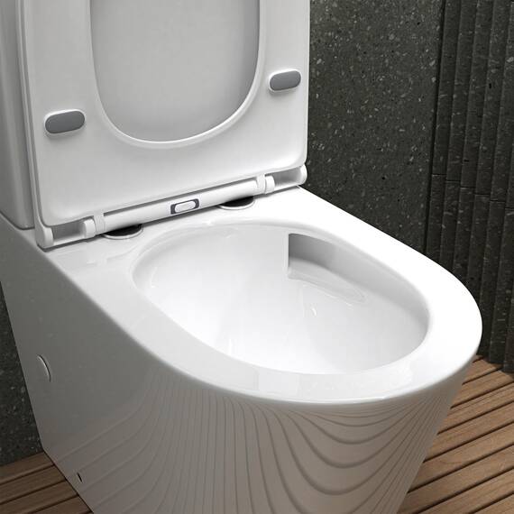 Mai & Mai Stand-WC 179T aus Keramik spülrandloses-WC 36x63x82cm bodenstehende-Toilette inkl.Spülkasten