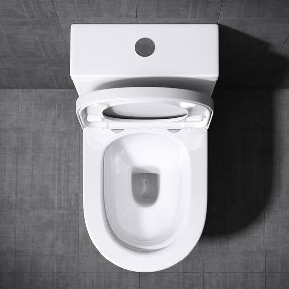 Mai & Mai Stand-WC Aachen179T aus Keramik spülrandloses-WC Weiß bodenstehende-Toilette inkl.Spülkasten