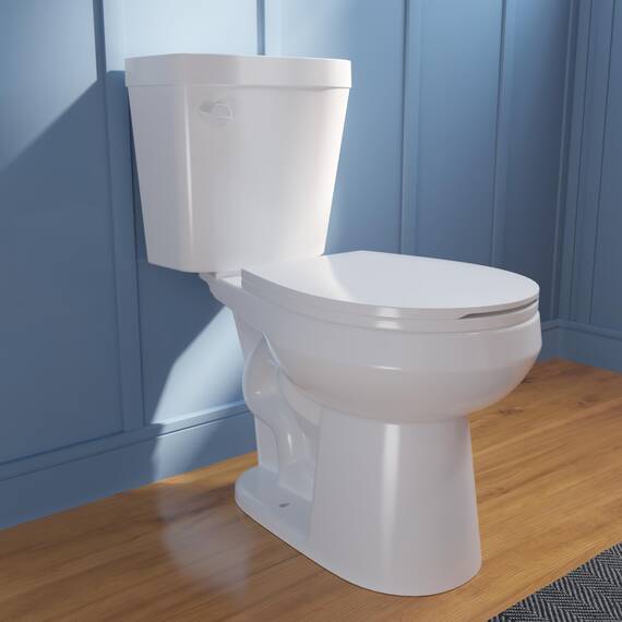 Zweiteiliges WC, DeerValley DV-2F0077 Toiletten für Badezimmer, ADA, Höhe 45 cm, Toilettenschüssel mit Absenkautomatik, MaP 1000 g, Single Flush 1,6 GPF, linker Auslösehebel, Komfortstuhl, Höhe 25,4