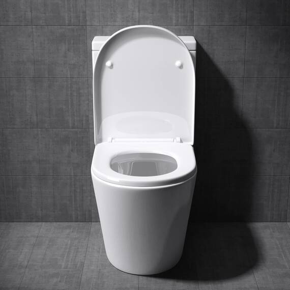 Mai & Mai Stand-WC Aachen179T aus Keramik spülrandloses-WC Weiß bodenstehende-Toilette inkl.Spülkasten