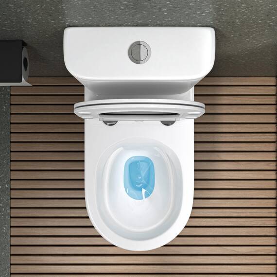 Mai & Mai Stand-WC Aachen304T aus Keramik spülrandloses-WC Weiß bodenstehende-Toilette inkl.Spülkasten