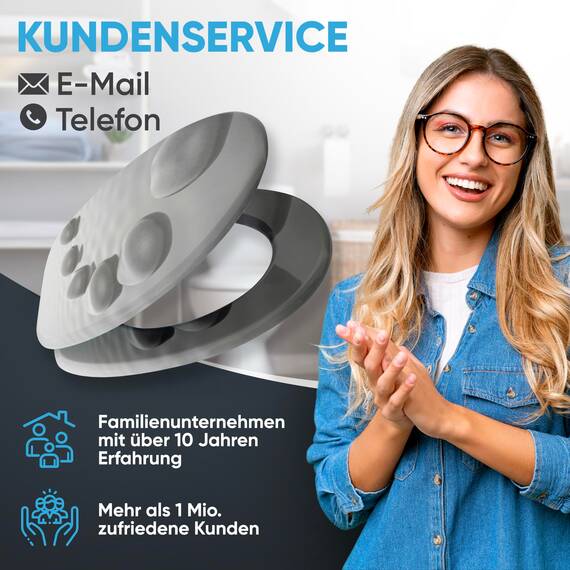 Sanilo WC Sitz mit Absenkautomatik, viele neue Toilettendeckel zur Auswahl, hochwertige Oberfläche, einfache Montage, stabile Scharniere (Black Stones)
