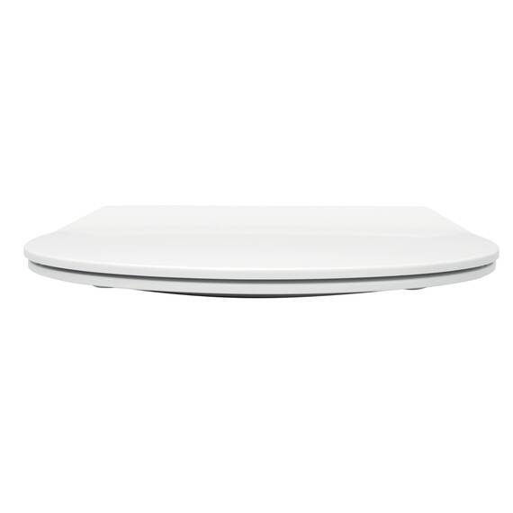 Calmwaters® Flacher WC-Sitz mit Absenkautomatik, Slim, antibakterieller Duroplast Toilettensitz, Edelstahl-Scharniere, Abnehmbar, extraflacher WC-Deckel, Standard O-Form, 26LP3163