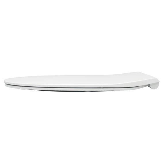 Calmwaters® Flacher WC-Sitz mit Absenkautomatik, Slim, antibakterieller Duroplast Toilettensitz, Edelstahl-Scharniere, Abnehmbar, extraflacher WC-Deckel, Standard O-Form, 26LP3163