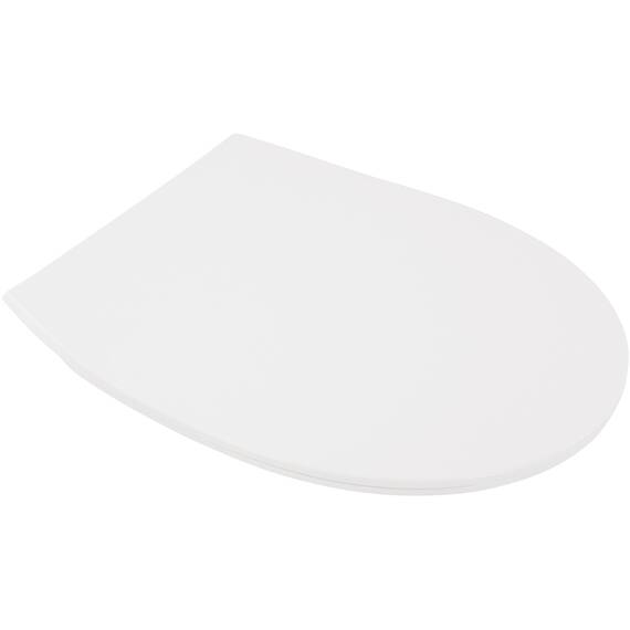 Calmwaters® Flacher WC-Sitz mit Absenkautomatik, Slim, antibakterieller Duroplast Toilettensitz, Edelstahl-Scharniere, Abnehmbar, extraflacher WC-Deckel, Standard O-Form, 26LP3163
