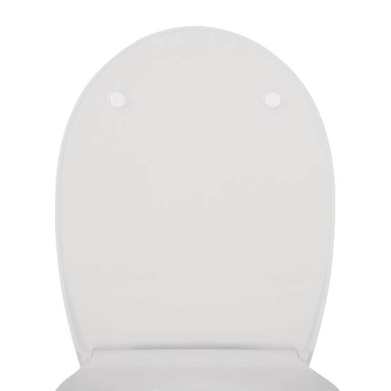 Calmwaters® Flacher WC-Sitz mit Absenkautomatik, Slim, antibakterieller Duroplast Toilettensitz, Edelstahl-Scharniere, Abnehmbar, extraflacher WC-Deckel, Standard O-Form, 26LP3163